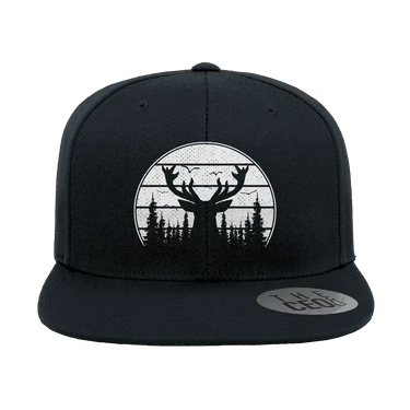 Deer Color Embroidered Flat Bill Hat